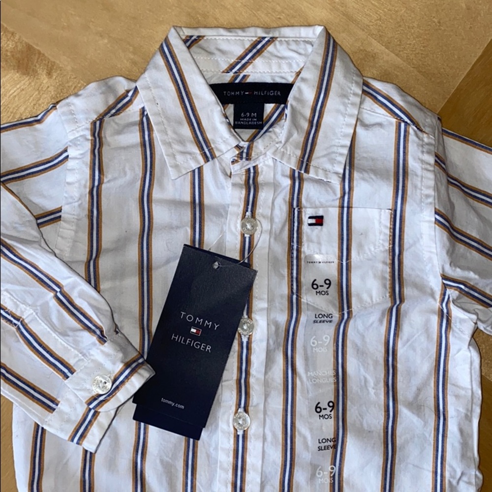 Tommy Hilfiger Baby long sleeve button up 6-9 mo
